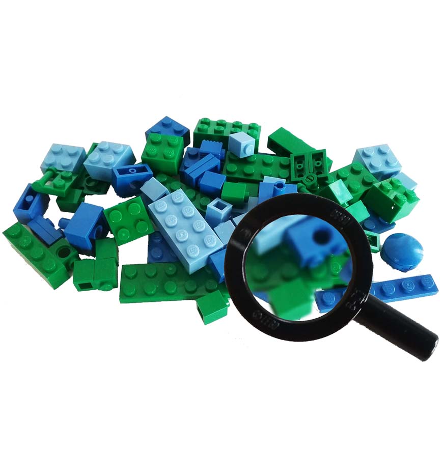 Magnified LEGO bricks
