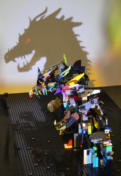 Shadow art created with LEGO bricks